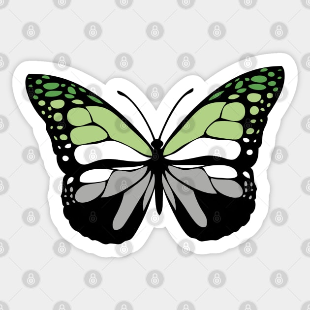Aromantic Butterfly Sticker by TheQueerPotato